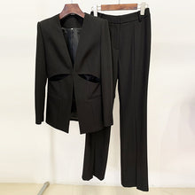 Load image into Gallery viewer, Fancy PantSuit, womens pantsuit, Dressy Pantsuit, Women Formal wear, Two piece sets women, co ord sets, women&#39;s blazer, Modern Blazer, womens pant suit, Blazer jacket, Formal Pant suits for women, 2 piece suit for women, Pantsuit Party wear, Coats and Jackets, wedding pantsuit, two piece pant set, plus size pantsuit womens. 