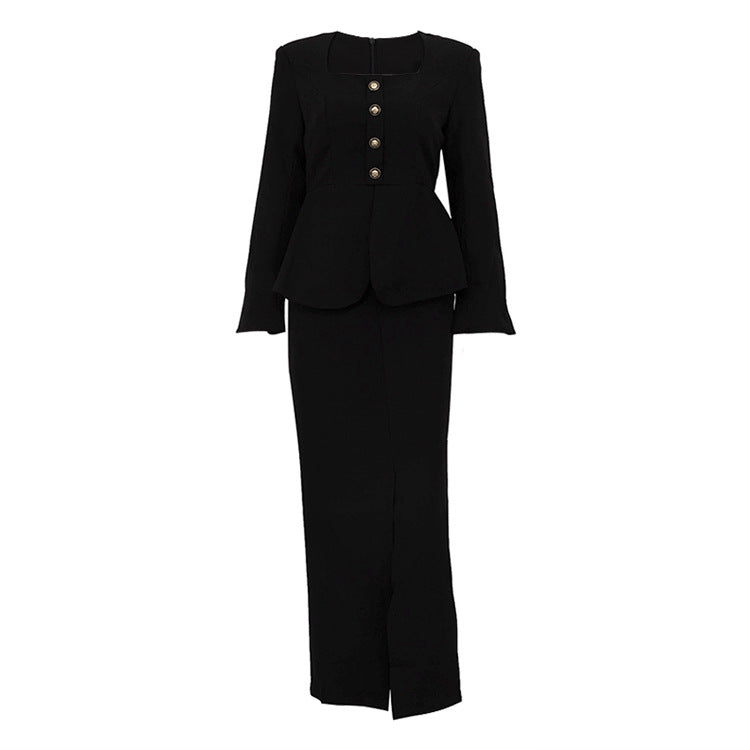 Amiri Black Blazer & Skirt Suit Set for Women – Elegant Two-Piece Pencil Skirt set | Coord Sets women