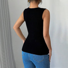 Load image into Gallery viewer, Classic round Neck Vest for Women Spring Autumn Button Vest Cardigan Coat