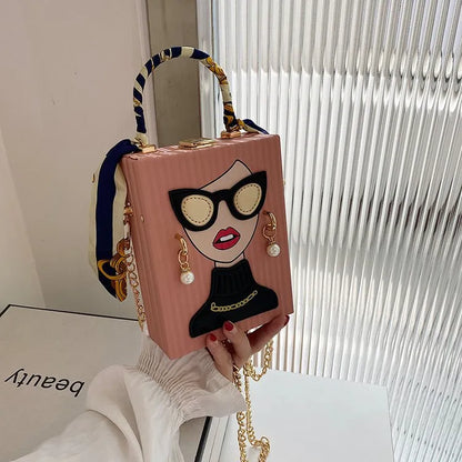 CrossBody Clutch Box Bag, crossbody purse for women, Shoulder party Purse, Shoulder clutch for women, crossbody purse for everyday, party clutch box, shoulder party clutch, crossbody purse for evening, crossbody purse for women, shoulder party clutch with chain, quirky bags, clutch box bag, clutch box with chain, pink clutch box.