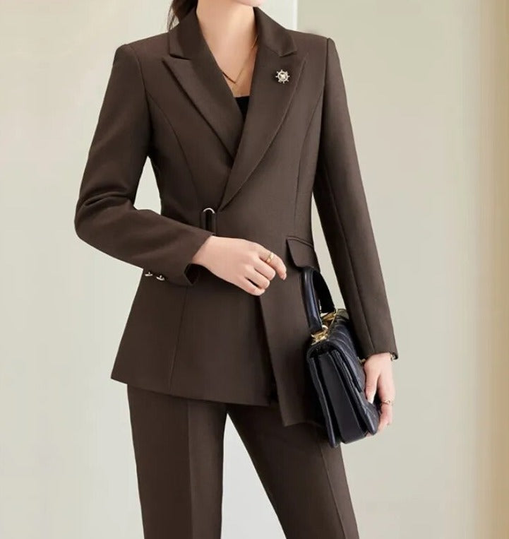 Fancy PantSuit, Women Formal wear, Modern Blazer, womens pant suit, blazer jacket, Formal Pant suits for women, 2 piece suit for women, Pantsuit Party wear, 2 piece pants set, Dressy pantsuits, Pantsuit Party wear, Coats and jackets, pantsuit for wedding, brown pantsuit.
