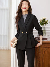 Load image into Gallery viewer, fancy pantsuit, dressy pantsuit, womens pant suit, fancy pant suit, womens formal pantsuits, Trouser Suit, women outerwear, suit jacket, co ord sets, trouser pant suit, hot blazer,Women&#39;s Blazer, modern blazer, Womens Winter coats &amp; jackets, wedding pantsuits, womens pantsuit, Blazer Jacket, Co ord sets, Two piece outfit set.