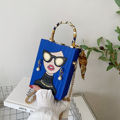 CrossBody Clutch Box Bag, crossbody purse for women, Shoulder party Purse, Shoulder clutch for women, crossbody purse for everyday, party clutch box, shoulder party clutch, crossbody purse for evening, crossbody purse for women, shoulder party clutch with chain, quirky bags, clutch box bag, clutch box with chain, blue clutch box.