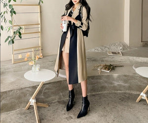 womens two toned trench coat, womens wrap winter coat, womens winter swing coats, long trench coat, belted trench coat, long winter parka womens, stylish coats for women, dressy winter coat, women's winter coats & jackets, womens belted winter coat, womens trench coat, coats and jackets, long parka coat for women, black trench coat, fall aesthetic womens trench coat.