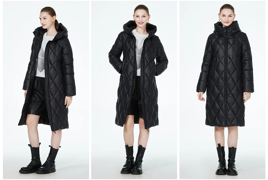 Winter Diamond Slay Quilted Puffer Parka Jacket | Long Puffer Coat | Down Jacket | Parka for women |