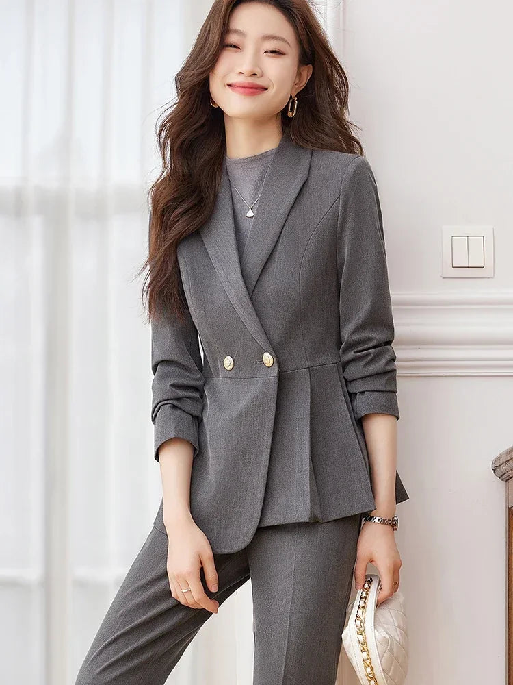 Dressy gray pantsuit best sale