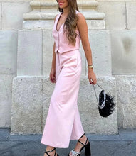 Load image into Gallery viewer, fancy pantsuit, pink womens two piece outfit set, dressy pantsuit, vest and pants set, Waistcoat women suit, vest set, two piece pants set casual, vest and pants set womens, two piece pants set, work clothes for women, womens pant suit, fancy pant suit, female waistcoat and pants, chic business attire, Trouser Suit, co ord sets, trouser pant suit,  wedding pantsuits, womens pantsuit, Co ord sets, work clothes for women.