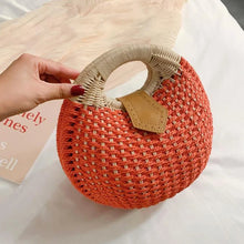 Load image into Gallery viewer, Rattan Bags, Wicker purse, shell bag, straw beach bag, straw bags, beach bags, wicker bag, beach straw bag, straw handbags, straw beach bag, crochet bags, Crossbody purse for evening, small shoulder bag for women, rattan bag, beige rattan bag