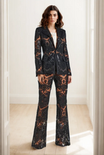 Load image into Gallery viewer, Sequin Pantsuit, Fancy Pantsuit, Dressy Pantsuits for wedding, black sequin pantsuit, womens pantsuit, sequin blazer and pants set, black pantsuit for wedding,  sequin pant set,  pant suits for women,  women suit set, pantsuits for wedding guest, wedding pant suits for bride, mother of the bride pantsuits. 