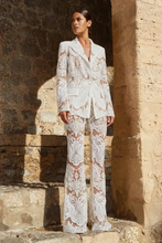 Load image into Gallery viewer, Sequin Pantsuit, Fancy Pantsuit, Dressy Pantsuits for wedding, white sequin pantsuit, womens pantsuit, sequin blazer and pants set, white pantsuit for wedding,  sequin pant set,  pant suits for women,  women suit set, pantsuits for wedding guest, wedding pant suits for bride, mother of the bride pantsuits. 