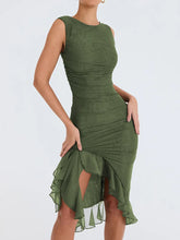 Load image into Gallery viewer, ruffle ruched midi dress, Bodycon dress, ,Midi bodycon bandage dress, bandage bodycon dress, new years eve dress, green bodycon ruffle ruched midi dress, Ruffle Maxi Dress, Cute winter brunch outfit,Layered ruffle dress, Midi Party dresses and gowns, Ruffle Mermaid Dress, Prom &amp; dance dresses, Bodycon Lace Dress, bandage midi dress, cocktail party dress, new years eve dress.