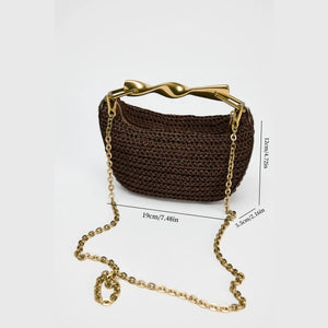 Terracotta shoulder bag, statement handle bag for stylish wedding guest purse or rooftop party accessory, Pinterest-worthy style.