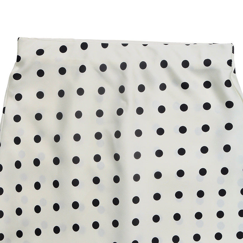 Alizeh Polka Dot Midi Skirt | Flared Fishtail Skirt