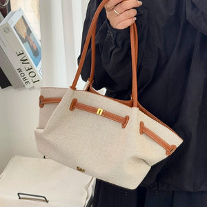structured canvas tote bag for business casual women, belted canvas tote bag for office outfits, chocolate brown canvas carryall for workwear, Pinterest trending canvas tote bag fall 2025.
