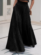 Load image into Gallery viewer, what to wear to a summer vacation or beach wedding, eyelet crop top and maxi skirt set, stylish summer co-ord set for women over 30, chic two piece outfit for brunch or holiday, best co-ord sets for weddings, parties, and events, elegant crop top and skirt set for women, blue lace co-ord set for birthday or resort look, matching top and long skirt set for women, cute outfit with pockets for warm weather, sleeveless summer co-ord for travel or events.