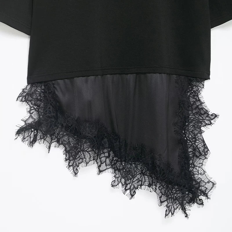 lace satin hem 