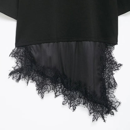 lace satin hem 