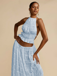 blue 2 piece set for women, Two Piece skirt set, crop top and skirt set, two piece set, Crop top, coord set, Two piece Maxi Dress, Coord Sets, Maxi Skirt outfit set, skirt coord set, 2 piece sets, two piece dress.