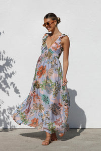 summer floral maxi sundress, floral maxi dress, flowy maxi dress, long maxi dress, ruffle maxi dress, maxi sundress, flowy maxi sundress, boho maxi dress, Best summer dresses for women US, Vacation dress USA, beachwear dress for women.