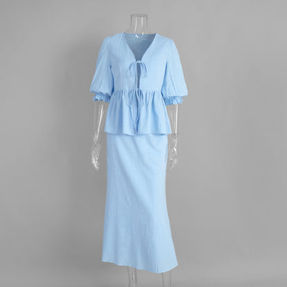 Amalfi Two Piece Skirt Set Women - Elegant Cotton Co-Ord Set
