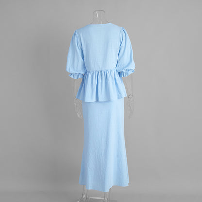 Amalfi Two Piece Skirt Set Women - Elegant Cotton Co-Ord Set