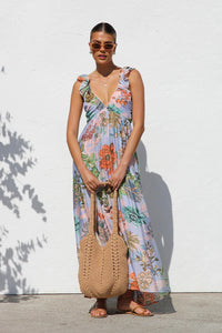  Sexy Sling floral print Island Dress Beach Dress, summer floral maxi sundress, floral maxi dress, flowy maxi dress, long maxi dress, ruffle maxi dress, maxi sundress, flowy maxi sundress, boho maxi dress, Floral maxi dress Australia, Floral dress for summer AU.