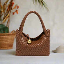 Load image into Gallery viewer, woven leather crossbody sling bag, sling purse, clutch bag, crossbody woven bag, satchel bag, beach bag, leather sling bag, rattan bag, basket bag, sling bag women, coach crossbody bag, sling bag women, best beach bag, woven texture crossbody sling bag.