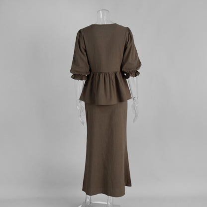 Amalfi Two Piece Skirt Set Women - Elegant Cotton Co-Ord Set