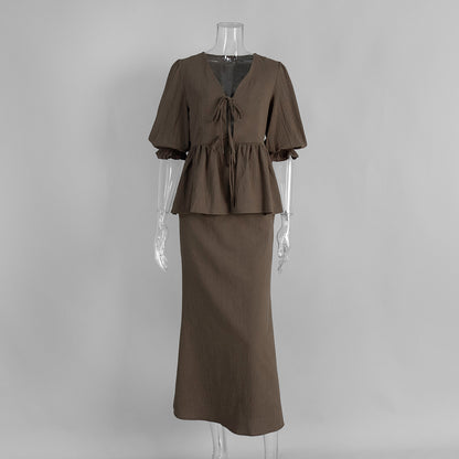 Amalfi Two Piece Skirt Set Women - Elegant Cotton Co-Ord Set