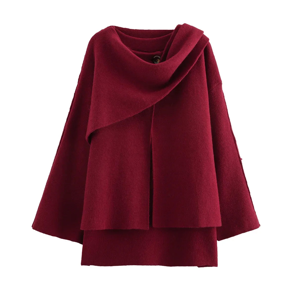 shawl collar coat women, classy fall outfits coat,  Cape-style poncho sweater women with attached scarf, soft knit finish, trending quiet luxury sweater for fall sweaters women and classy casual outfits women, business casual wool coat, quiet luxury coat women.