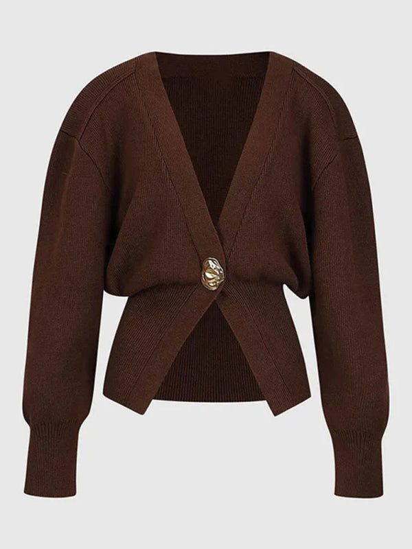 cardigan shrug in brown color
