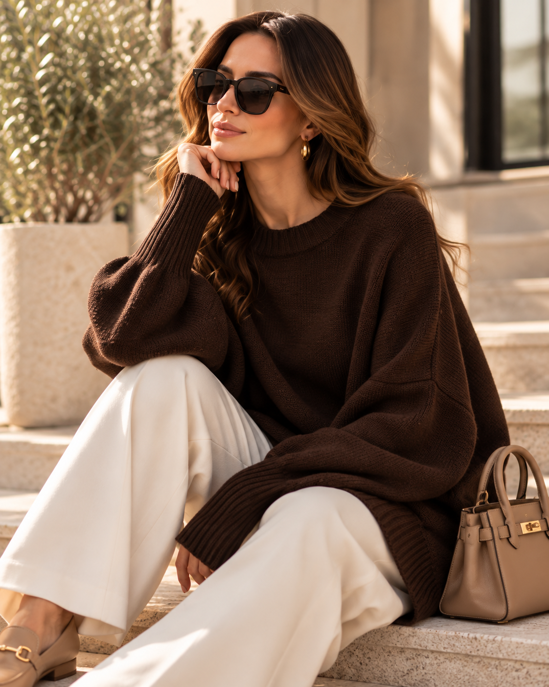 chocolate brown oversized sweater