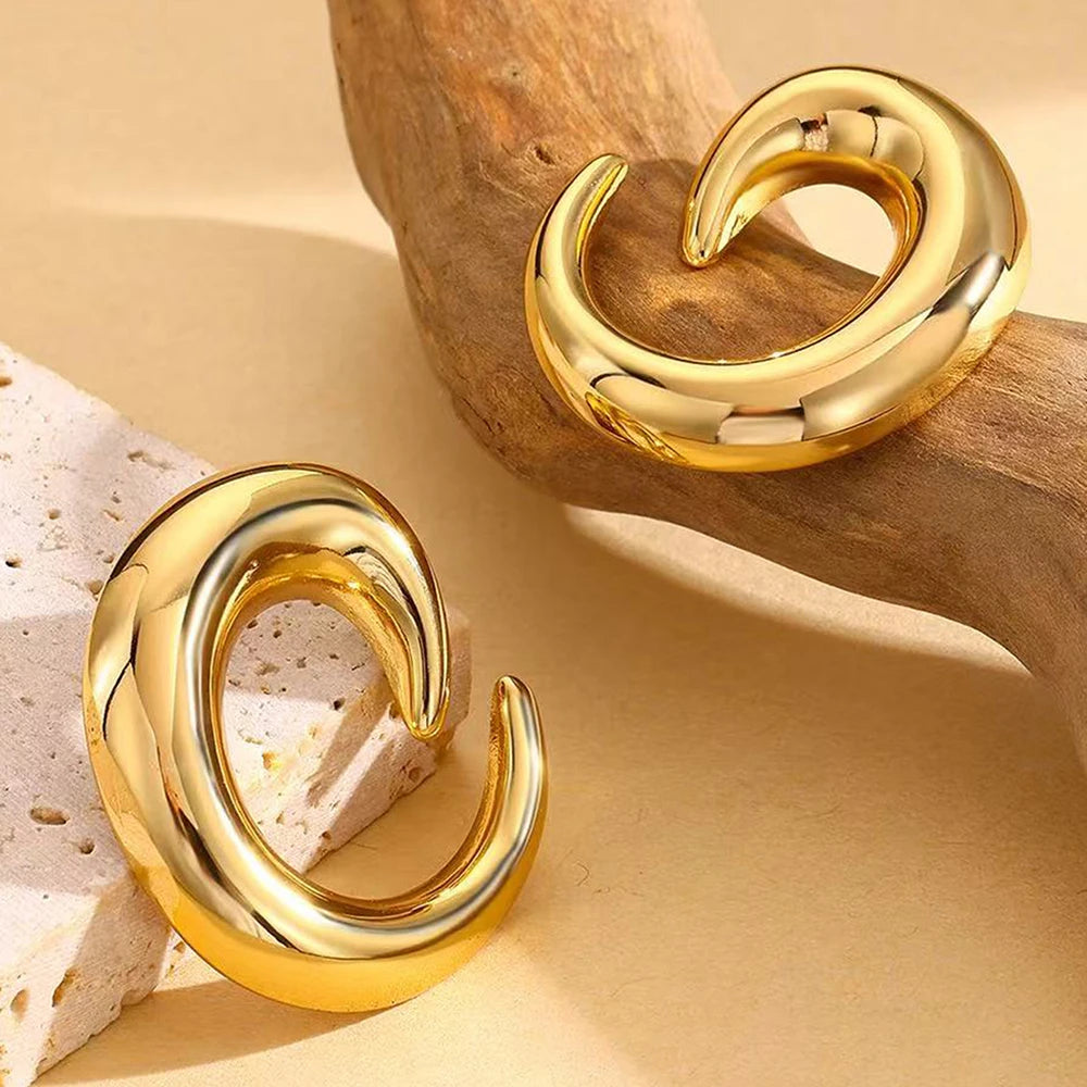 Bold Chunky Gold & Silver Hoop Earrings | Sculptural Statement Earrings for Women