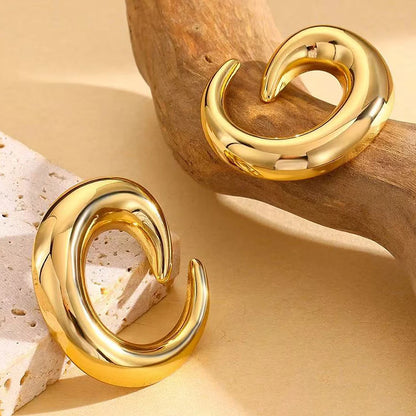 Bold Chunky Gold & Silver Hoop Earrings | Sculptural Statement Earrings for Women