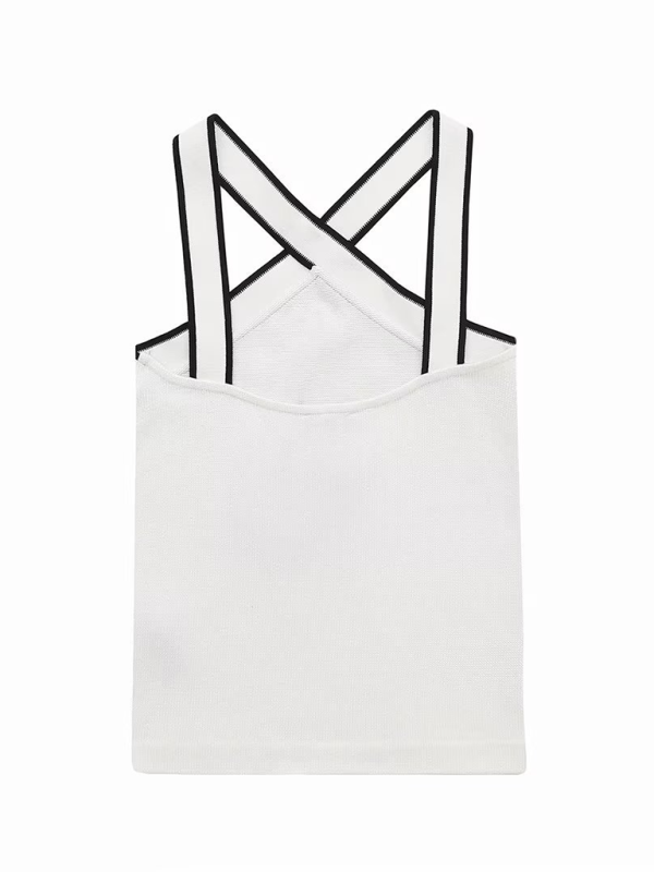 contrast trim tank top for women