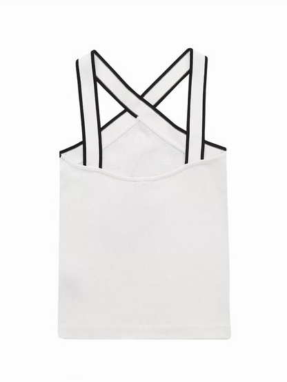 contrast trim tank top for women