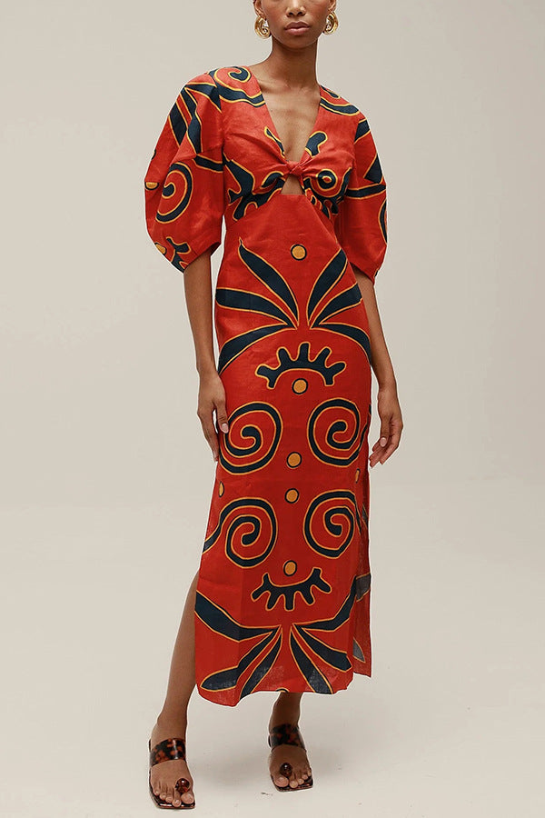 front knot cutout maxi dress, cute vacation dress, cute summer dress