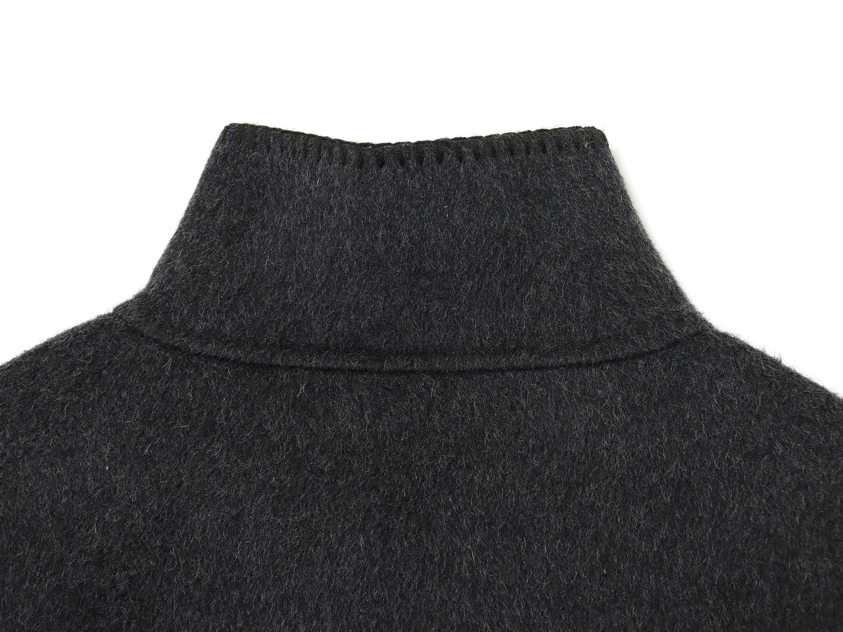 Agatha Oversized Funnel Neck Jacket | Contrast Stitch Jacket Coat