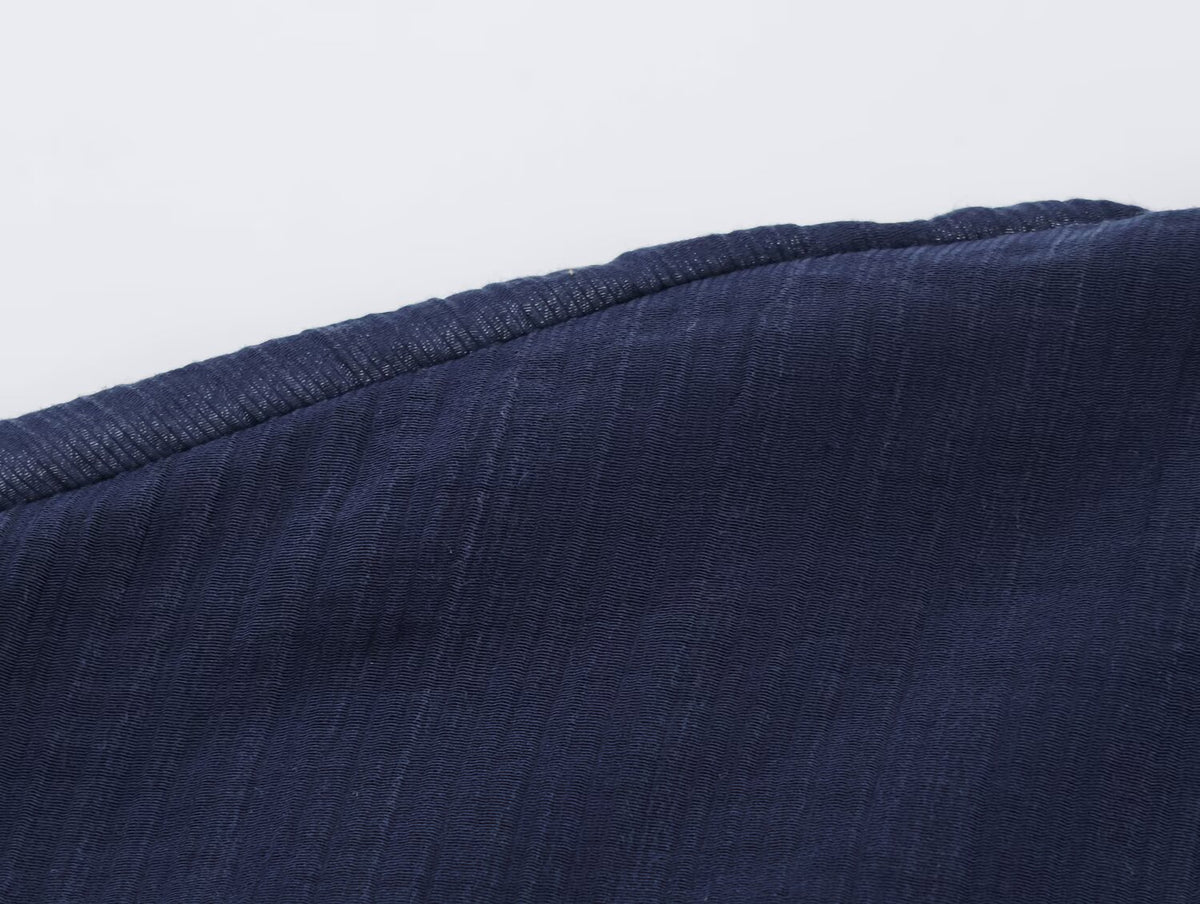 Alvira Navy Pleated Wrap-Front Co-Ords