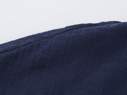 Alvira Navy Pleated Wrap-Front Co-Ords