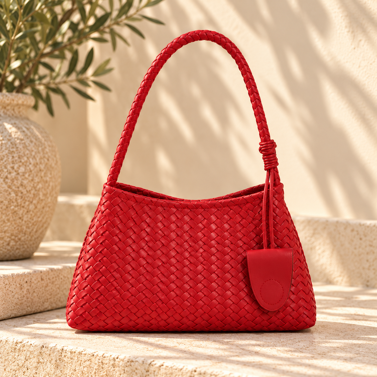 handbag and pouch set, basket weave bag, woven texture handbag, braided strap bag, matching pouch handbag, Women’s woven hobo bag with an easy shoulder silhouette, intricate braided texture, long strap and matching zip pouch, ideal for shoppers seeking a basket weave handbag for office outfits and city dressing.