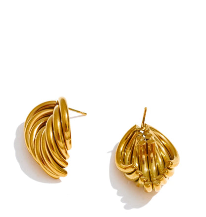 Nia Chunky Gold Knot Stud Earrings | Sculptural Statement Earrings for Women