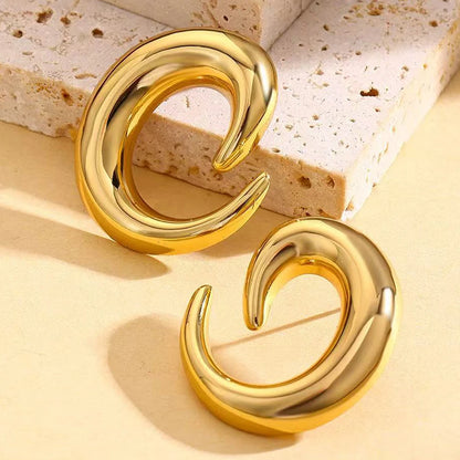 Bold Chunky Gold & Silver Hoop Earrings | Sculptural Statement Earrings for Women