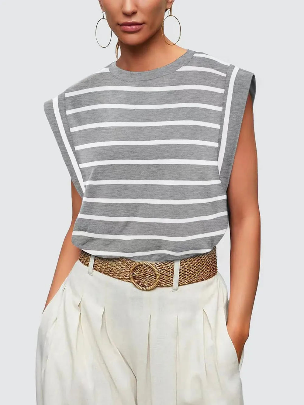 cap sleeve top women, nautical stripe top, nautical fashion women, elevated basics women, summer brunch outfit, Italy vacation outfits, casual classy outfits women, cap sleeve top women, relaxed fit summer top, old money summer outfit, minimalist summer outfit.