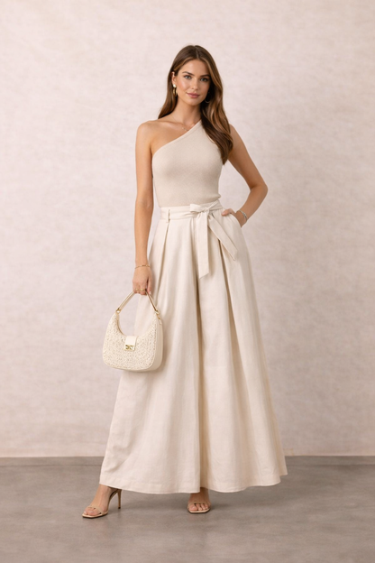 high waisted cream belted wide leg pants, high waisted wide leg pants work outfit, belted wide leg trousers women outfit, wide leg pants outfit business casual, neutral wide leg pants outfit aesthetic, comfortable wide leg pants for travel, wide leg trousers women office outfit, wide leg pants women.