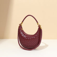 Load image into Gallery viewer, quirky handbags for women, Woven Crescent Hobo Bag, woven hobo shoulder bag, womens hobo purse, woven hobo purses,  Woven Saddle Handbag, woven leather hobo bag, women&#39;s shoulder bag, shoulder purses handbag for women, cute purses, crescent bga, coach saddle bag, dior saddle bag, aldo saddle bag, mk saddle bag. 