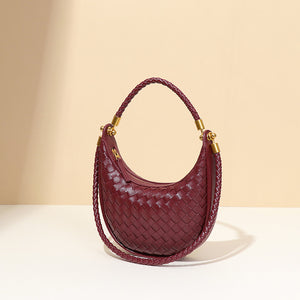 quirky handbags for women, Woven Crescent Hobo Bag, woven hobo shoulder bag, womens hobo purse, woven hobo purses,  Woven Saddle Handbag, woven leather hobo bag, women's shoulder bag, shoulder purses handbag for women, cute purses, crescent bga, coach saddle bag, dior saddle bag, aldo saddle bag, mk saddle bag. 