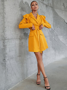 womens blazer dress,  Blazer Dress Outfit, suit dress, ,Power classic suit dress, Long coat Dress. Suit Coat Dress, Blazer Dress, womens business attire dress, womens semi formal dress, Women Blazer, Modern blazer, business casual women, formal wear dress, Long Blazer Dress, Jacket Dress womens power suit, double breasted dress, yellow suit coat, yellow blazer dress, women's jacket, women's suit coat.