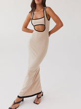 Load image into Gallery viewer, cutout bodycon maxi dress, Summer Backless Maxi Dress, Bodycon Cutout Maxi Dress, bandage dress, backless maxi dress, cutout dress, hollow dress, beige cutout dress, Long Maxi Dress, Bandage Dress, Cutout Maxi Dress, summer maxi dress, beach maxi dress, Hollow out dress, maxi dresses for women, long dresses.