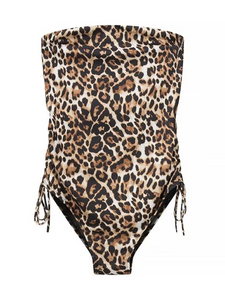 Leopard Luxe Bandeau One Piece Swimsuit | Strapless Bandeau | Animal Print Bikini| Monokini Swimsuit